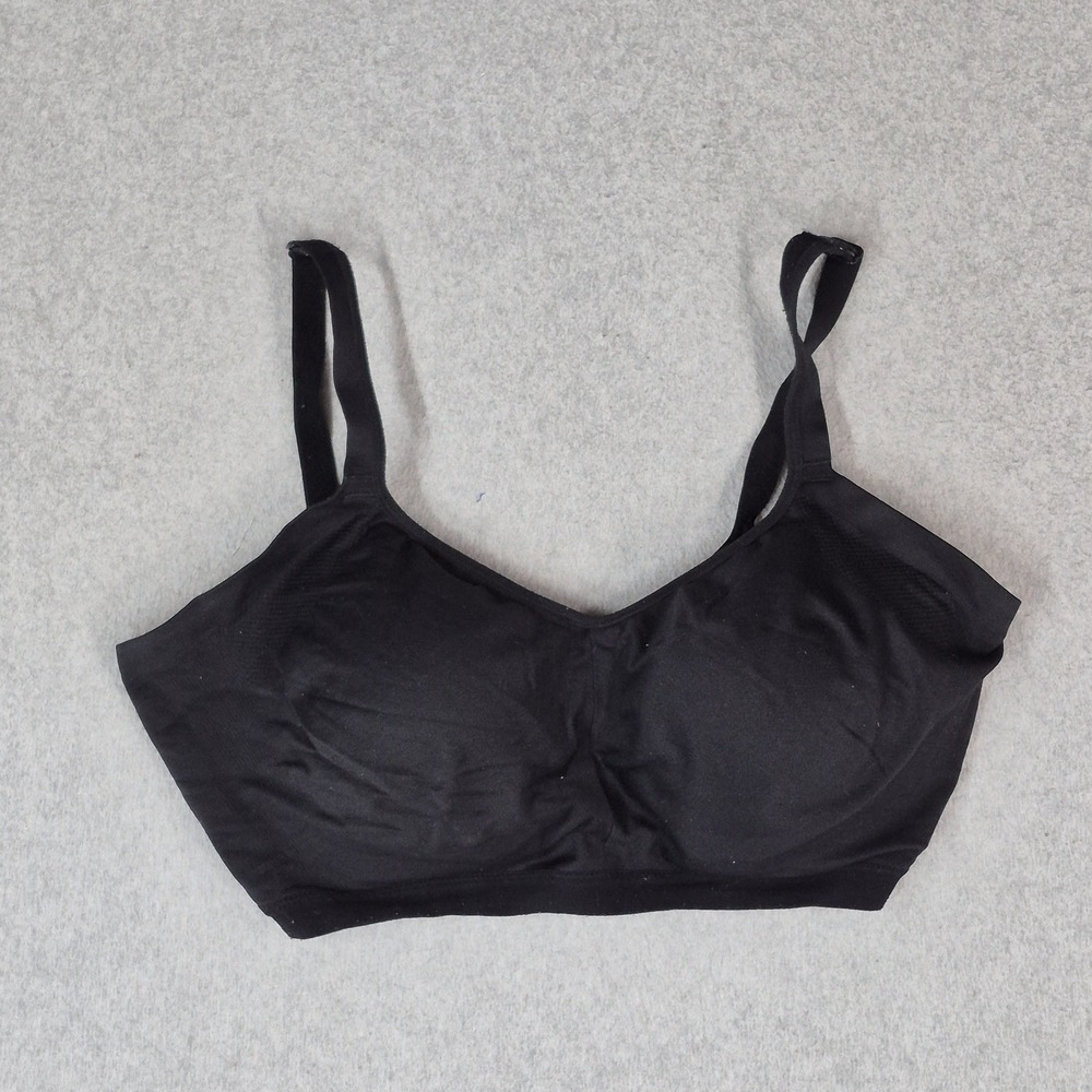Olga Women Bra 3XL Black Adjustable Strap Lightly Lined Wireless